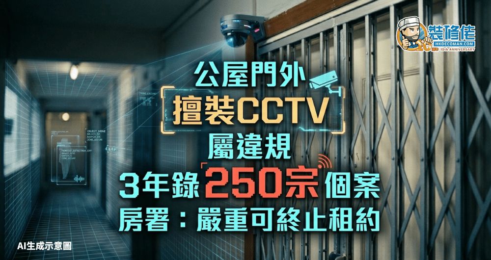 公屋门外装CCTV违规，房署警告可收回单位 - 1