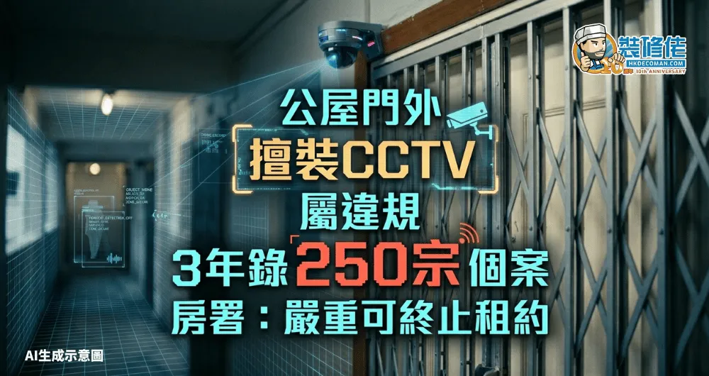 【公屋裝Cam】門外擅裝CCTV屬違規 3年錄250宗個案 房署:嚴重可終止租約 - 1