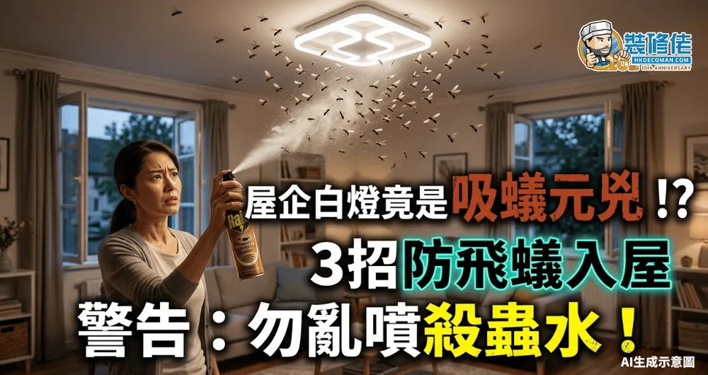 【預防飛蟻】屋企白燈竟是吸蟻「元兇」!? 3招防飛蟻入屋 警告:勿亂噴殺蟲水! - 1